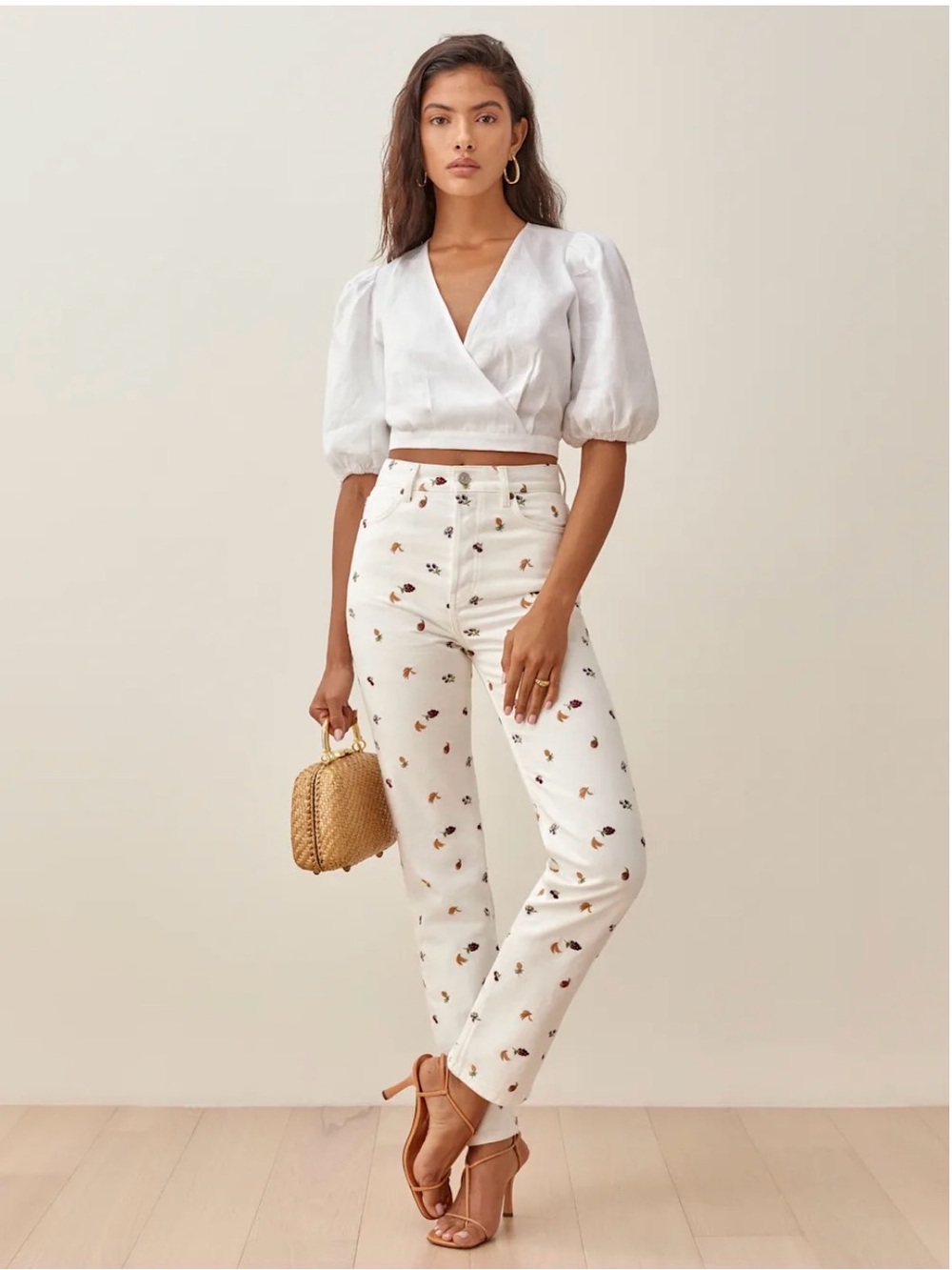 Reformation Cynthia Fruitloops High Rise Straight Jeans